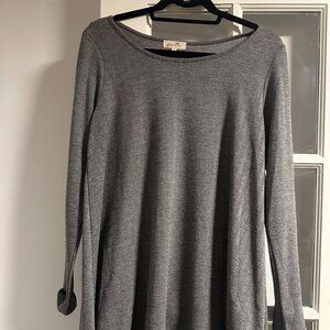 Swing dress, gray herringbone, size M, Puella/Anthropologie